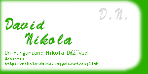 david nikola business card